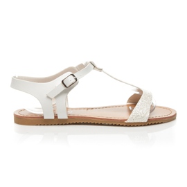 L. Lux. Shoes Csillogó szandál fehér