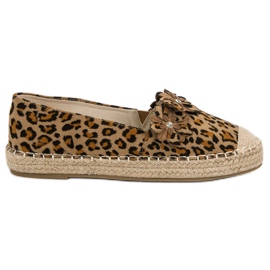 Espadrilles virágokkal barna