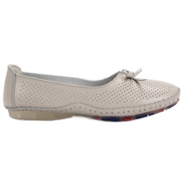 VINCEZA áttört bőr balerinák szürke VINCEZA áttört bőr balerinák szürke
