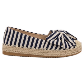 Csíkos espadrillák barna kék sötétkék Csíkos espadrillák barna kék sötétkék