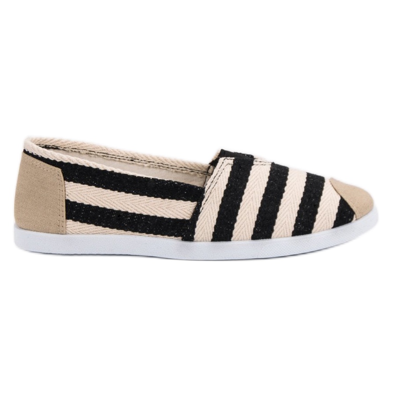Csíkos Slipons fekete barna Csíkos Slipons fekete barna