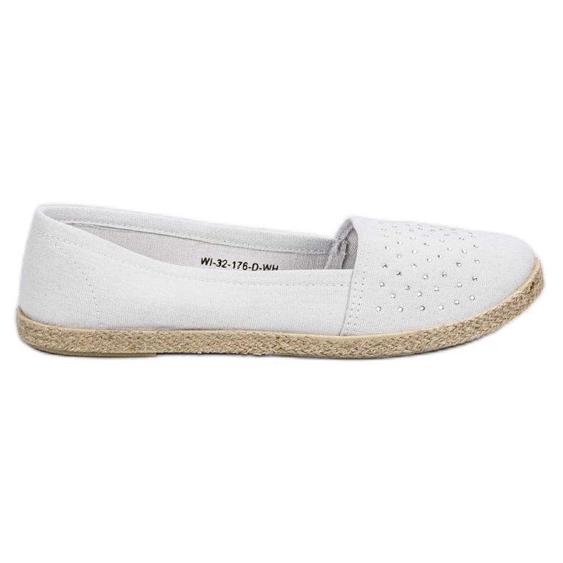Fehér espadrillák kristályokkal Fehér espadrillák kristályokkal