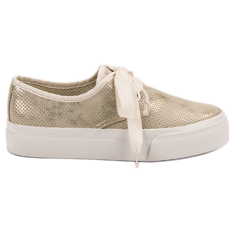 Kylie Szalaggal kötött cipők sárga