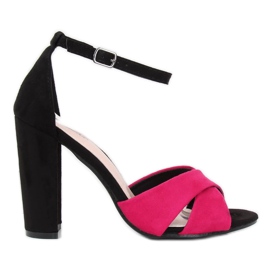 Fekete szandál a postán 369-34 Fuchsia rózsaszín