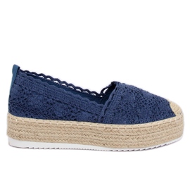 Csipke Espadrilles sötétkék A8692 DK.BLUE