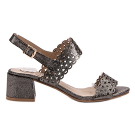 Kylie Szürke magas sarkú szandál