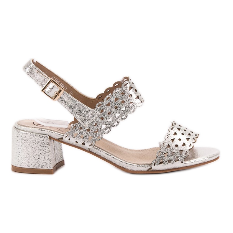 Kylie Ezüst magas sarkú szandál szürke