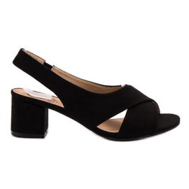 Kylie Velúr fekete szandál