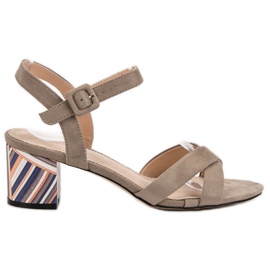 Filippo Szandál dekoratív sarokkal barna