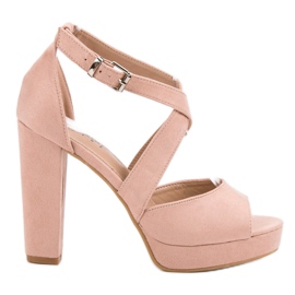 Seastar Velúr szandál a platformon rózsaszín Seastar Velúr szandál a platformon rózsaszín