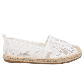 Fehér áttört espadrilles 68-130 Fehér