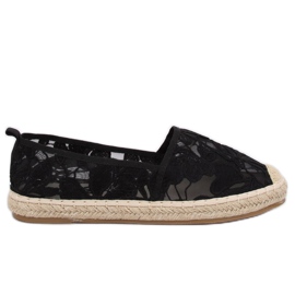 Fekete áttört espadrilles 68-130 Fekete Fekete áttört espadrilles 68-130 Fekete
