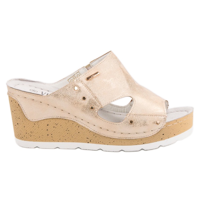 VINCEZA ék szandál aranysárga