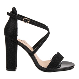 Seastar Elegáns szandál csillogással fekete