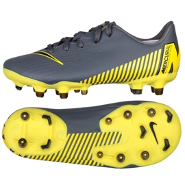 Nike Mercurial Vapor 12 Academy Ps FG / MG Jr AH7349-070 futballcipő fekete szürke Nike Mercurial Vapor 12 Academy Ps FG / MG Jr AH7349-070 futballcipő fekete szürke