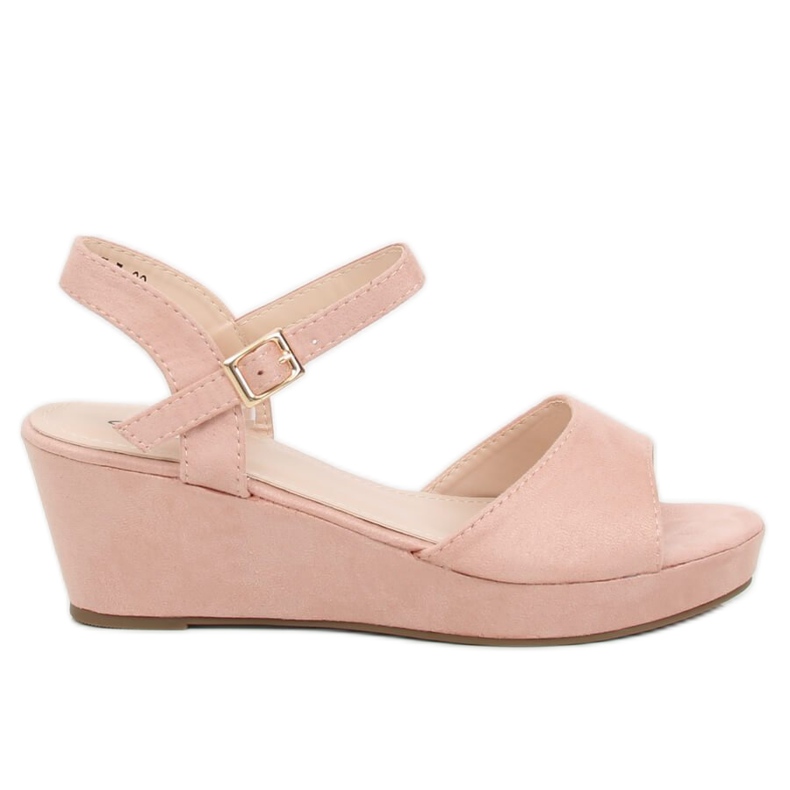 Rózsaszín szandál alacsony ék sarkán rózsaszín K-7 Pink