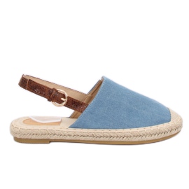 HH-119 BLUE / CAMEL kék espadrilles nyitott sarokkal