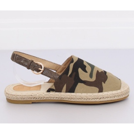 Espadrilles nyitott sarkú camo HH-119 Camouflage zöld