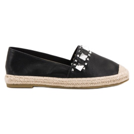 Bestelle Fekete espadrillák csapokkal Bestelle Fekete espadrillák csapokkal