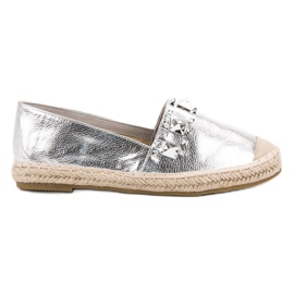 Bestelle Ezüst espadrillák csapokkal szürke Bestelle Ezüst espadrillák csapokkal szürke