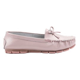 Filippo Bőr cipők íjjal rózsaszín