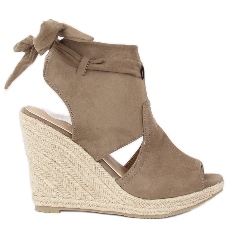 Zöld espadrilles ékeken LM-023 Zöld sokszínű