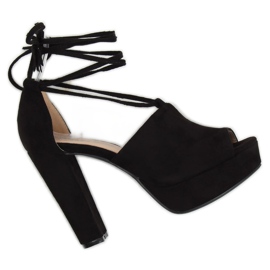 Fekete LM-058 Fekete platform szandál