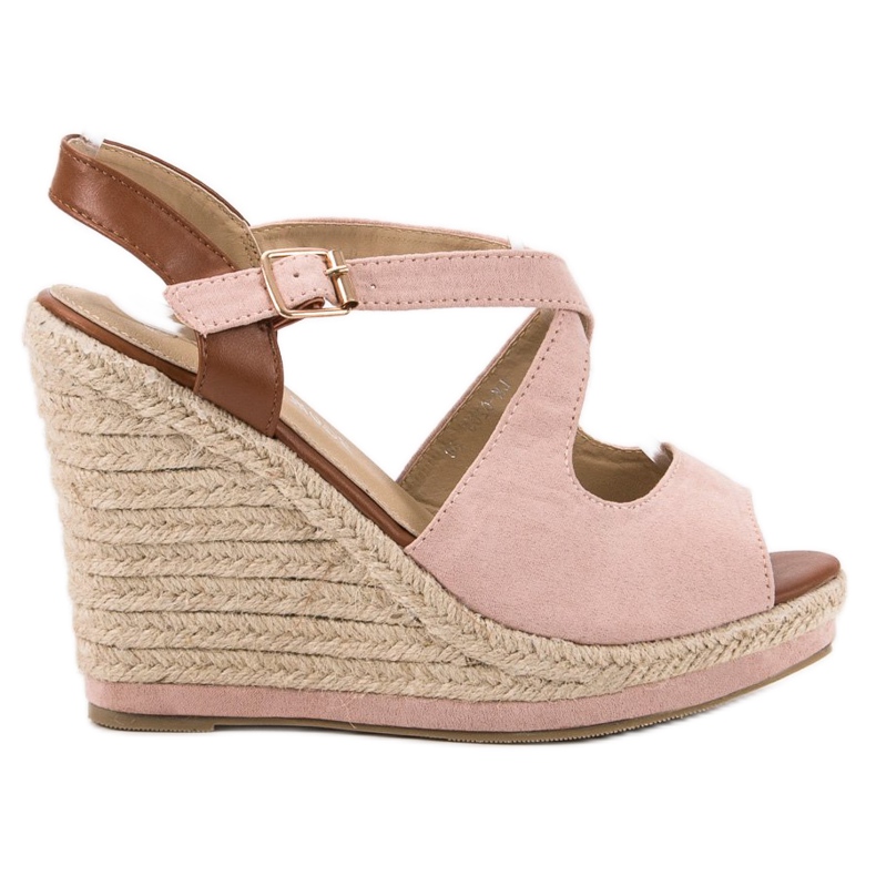 Laura Mode Magas sarkú szandál rózsaszín