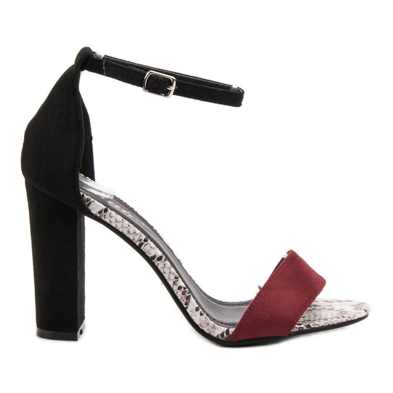 Danic Magas sarkú szandál fekete piros