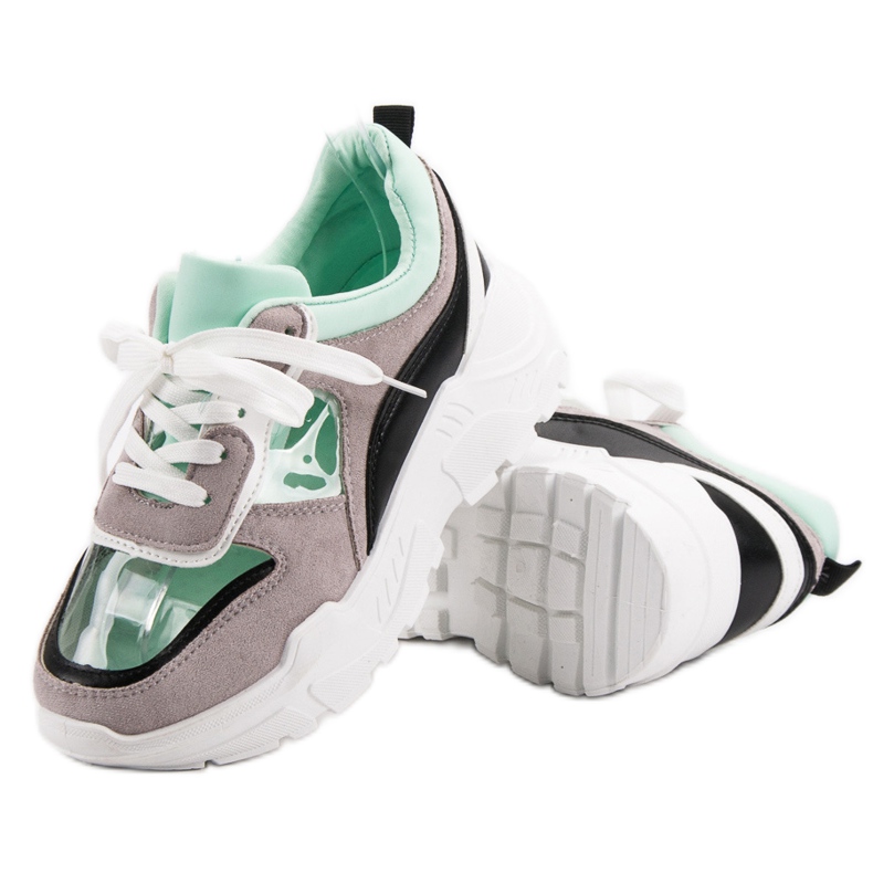 SHELOVET Átlátszó cipők a platformon szürke