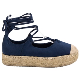 Corina Sötétkék kötött espadrillák