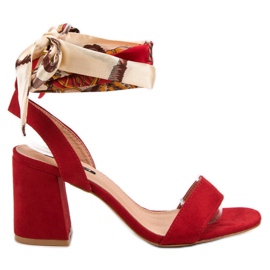 Milaya Szalaggal kötött szandál piros