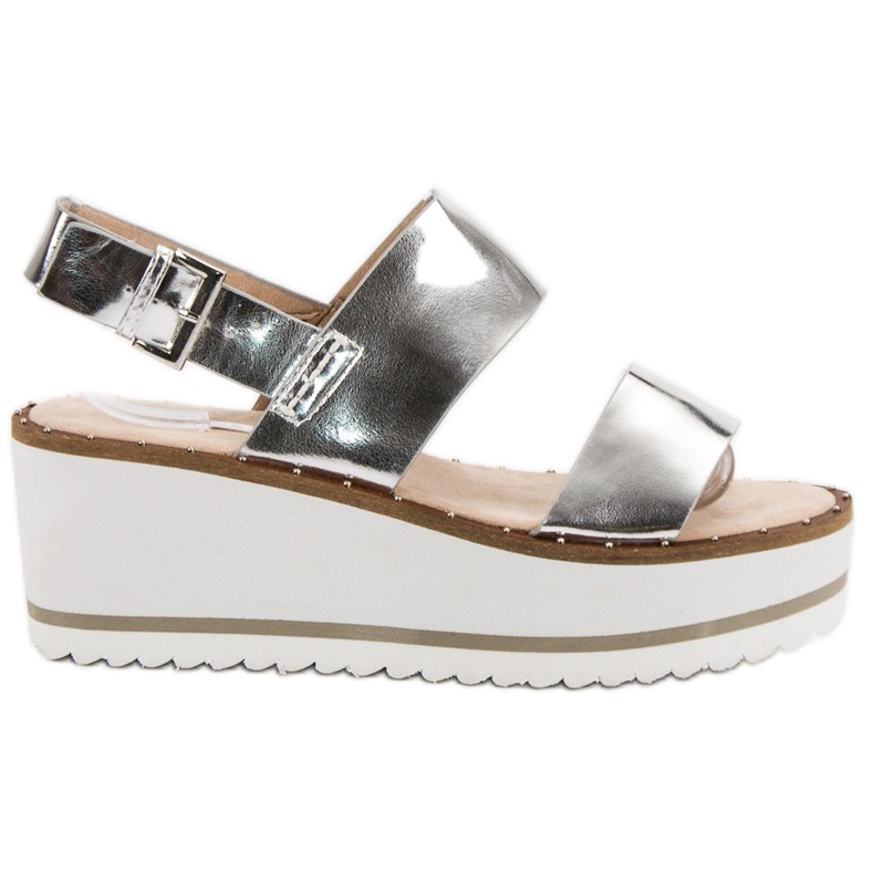 Corina Ezüst szandál a platformon szürke