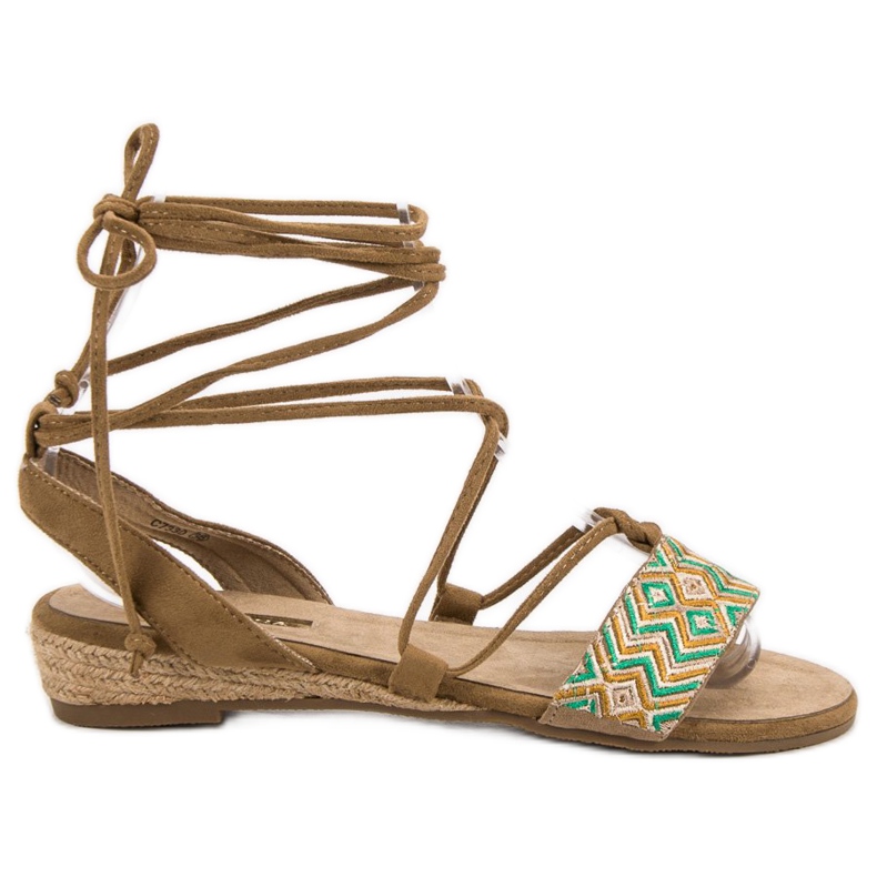 Corina Kötött szandál barna