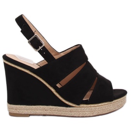 Fekete szandál ék sarkán 9069 Fekete