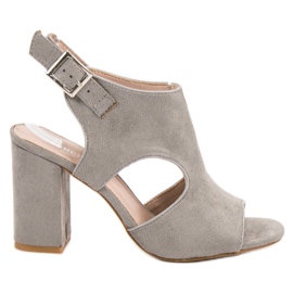 Zárt VINCEZA szandál szürke