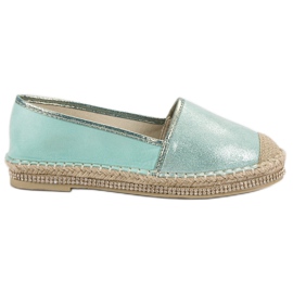 Lucky Shoes Menta espadrillák kristályokkal zöld Lucky Shoes Menta espadrillák kristályokkal zöld