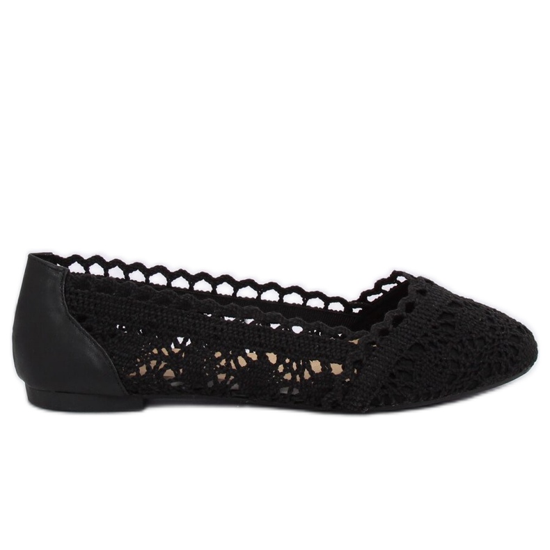 Fekete 4701 Fekete áttört balerinák