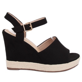 Fekete szandál ék fekete FD-5M14 Fekete