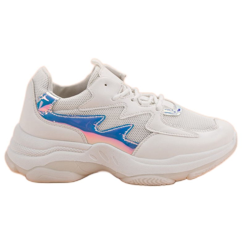 Kayla Fehér cipők Holo effektussal