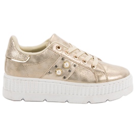 Arany Cipő A Platformon aranysárga