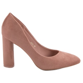 Small Swan Velúr szivattyúk egy oszlopon rózsaszín