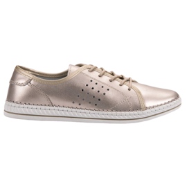 Kylie Fűzött bőrcipő aranysárga Kylie Fűzött bőrcipő aranysárga