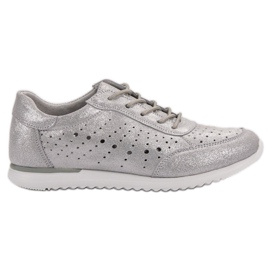 Kylie Ezüst bőr cipő szürke