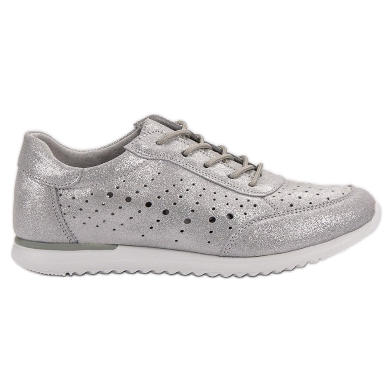 Kylie Ezüst bőr cipő szürke