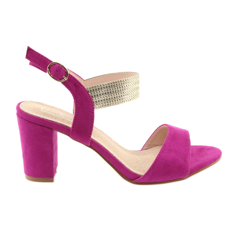 Szandál a Filippo DS817 fukszia / arany posztóján rózsaszín sárga