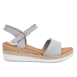 Szürke szandál alacsony ék sarkán 7868-KL Szürke
