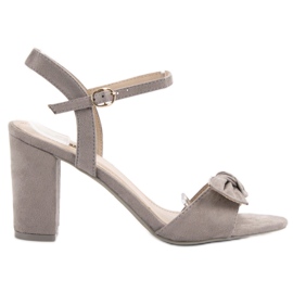 Jumex Velúr szandál íjjal szürke