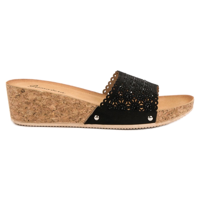 Primavera Papucs egy parafa ék fekete