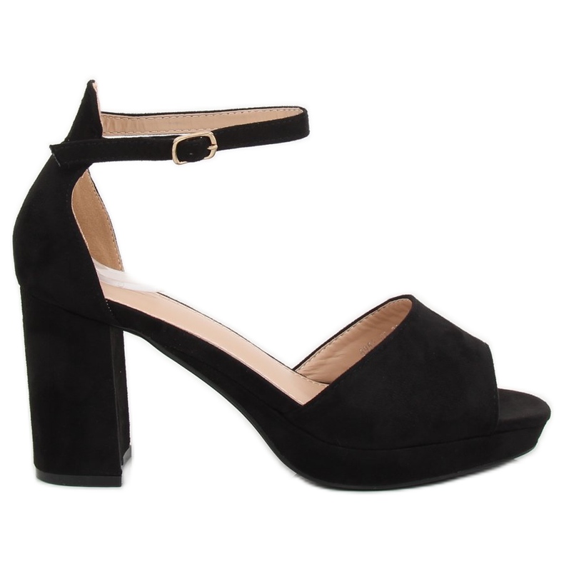Fekete magas sarkú szandál 6952-GL Fekete